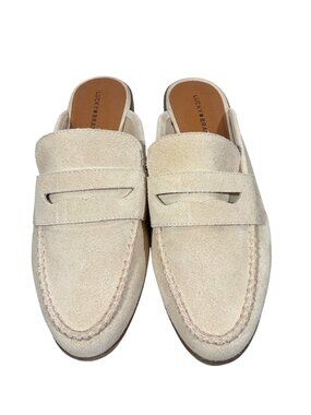 Lucky Brand Womens Beige Suede Esila Backless Loafers Size 8.5M neutral